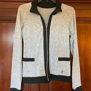 Sofie Bella Tennis Jacket zip up size XS Black and Gray